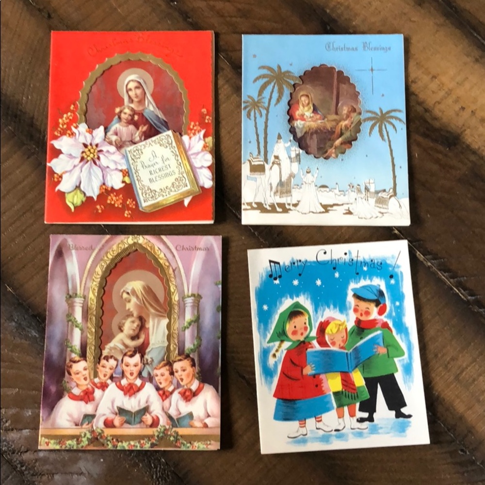 Religious Vintage Christmas card lot
